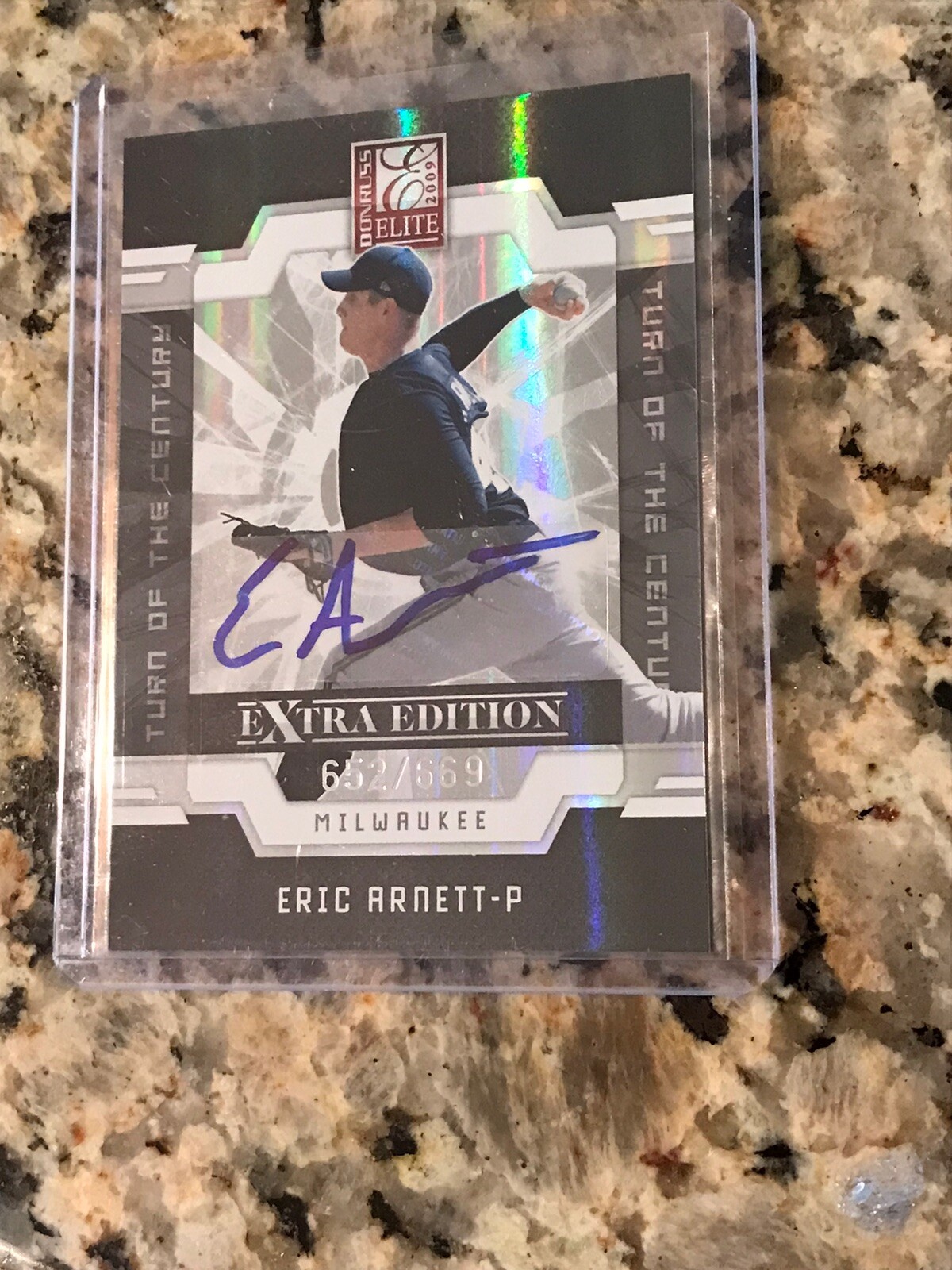 2009 DONRUSS ELITE ERIC ARNETT # 28 SIGNED AUTO 652/669 CARD TURN CENTURY