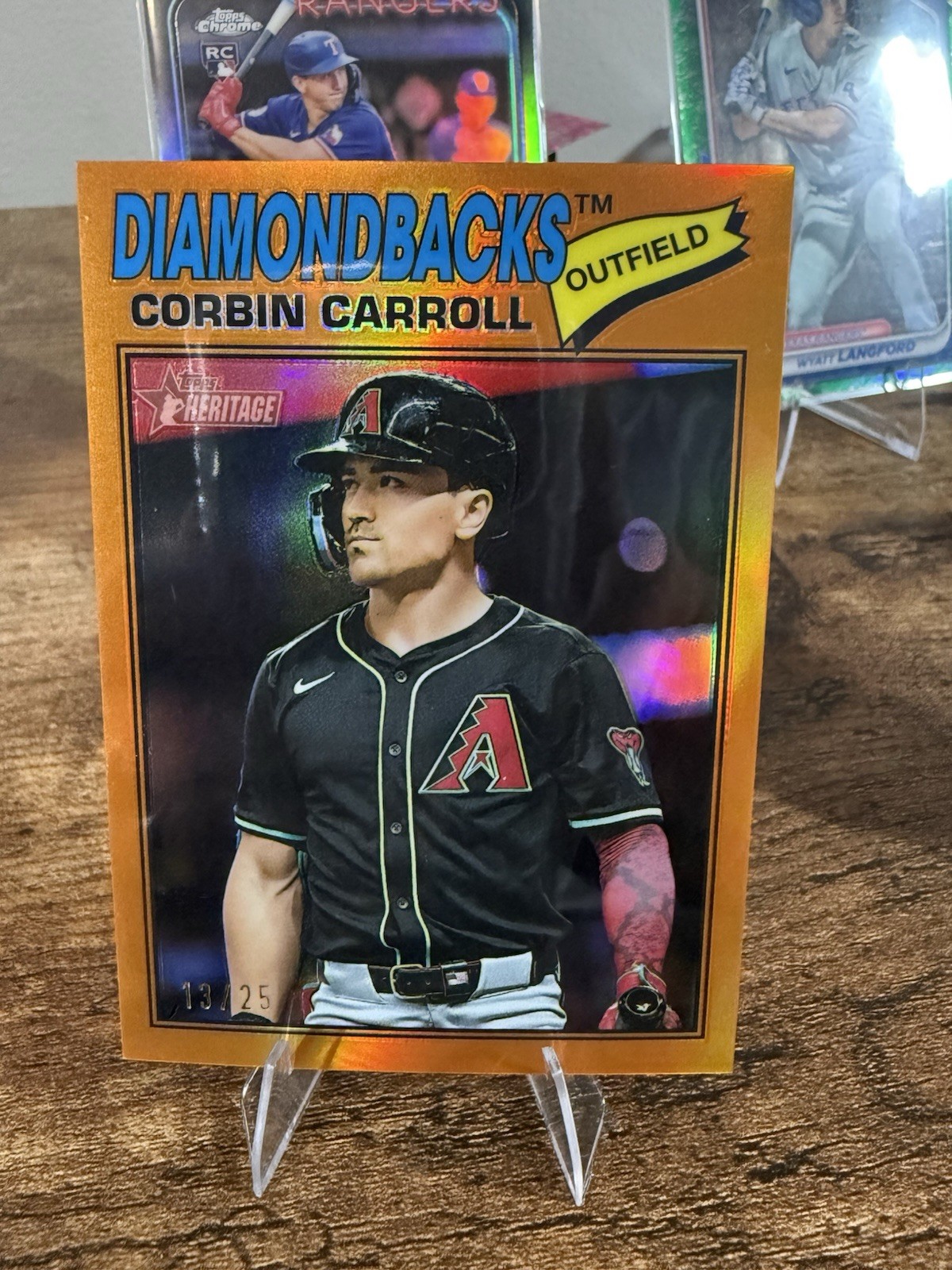 2026 Topps Heritage Chrome Orange Refractor #383 Corbin Carroll #13/25