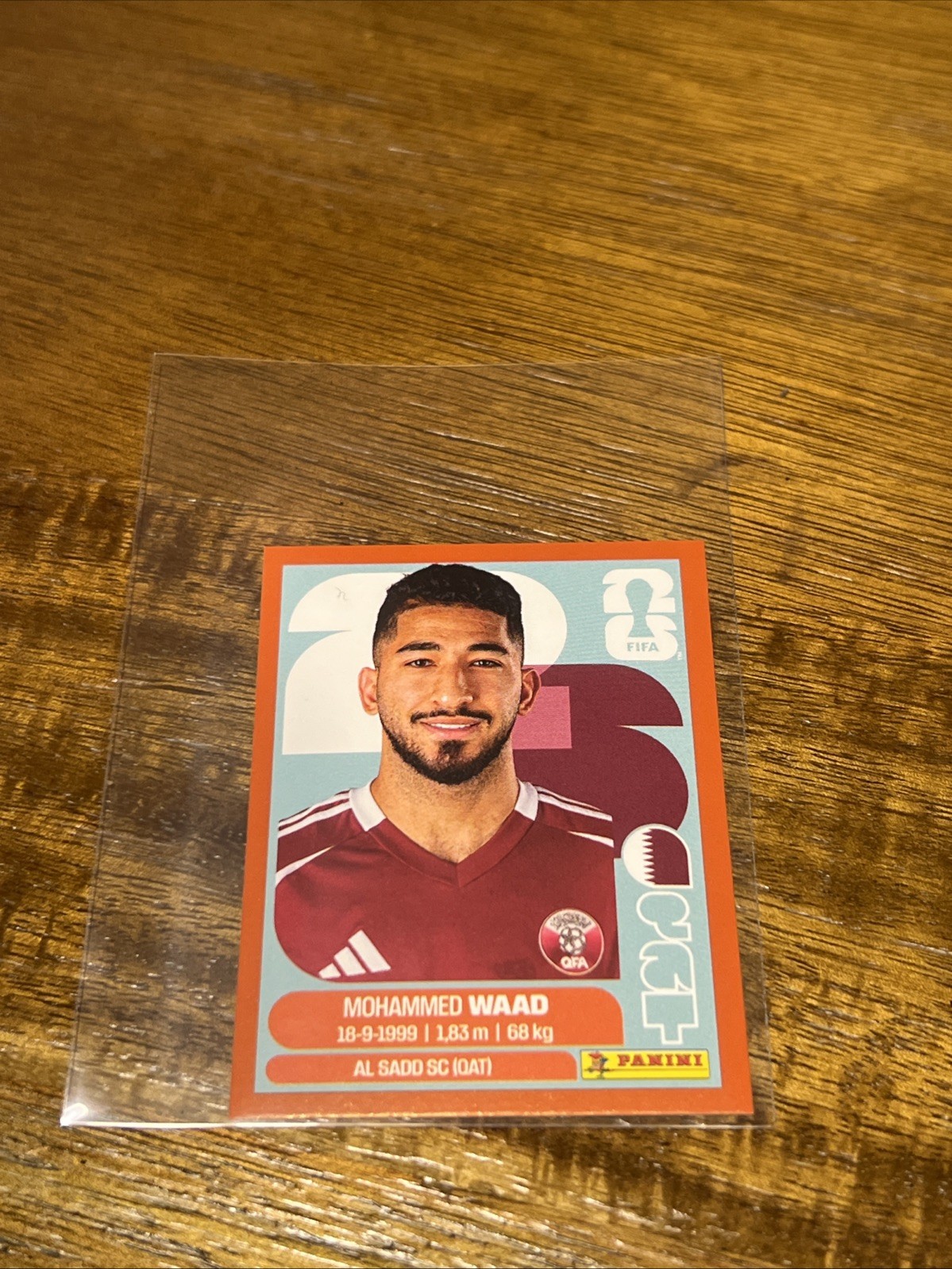 Mohammed Waad QAT 14 – RED PARALLEL – 2026 Panini FIFA World Cup Sticker