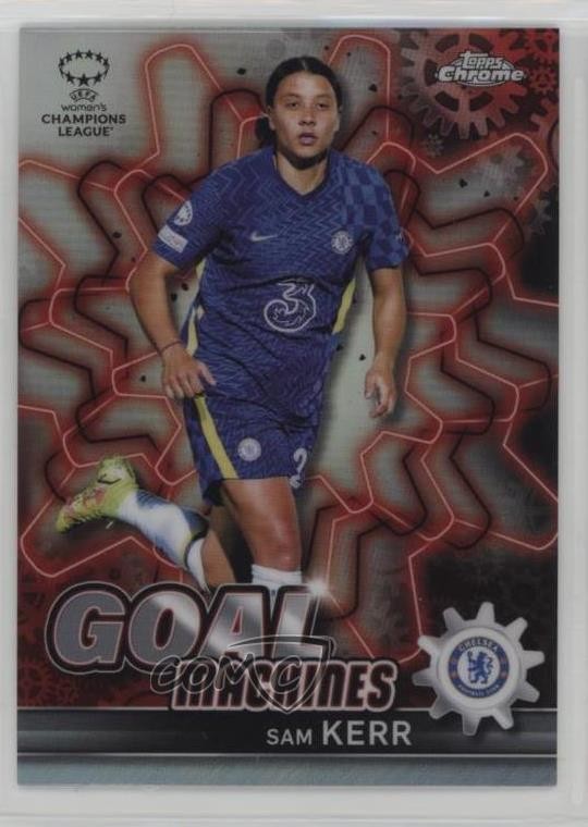 2021 Topps Chrome UEFA Women’s Champions League Goal Machines Sam Kerr #GM-1 d3b