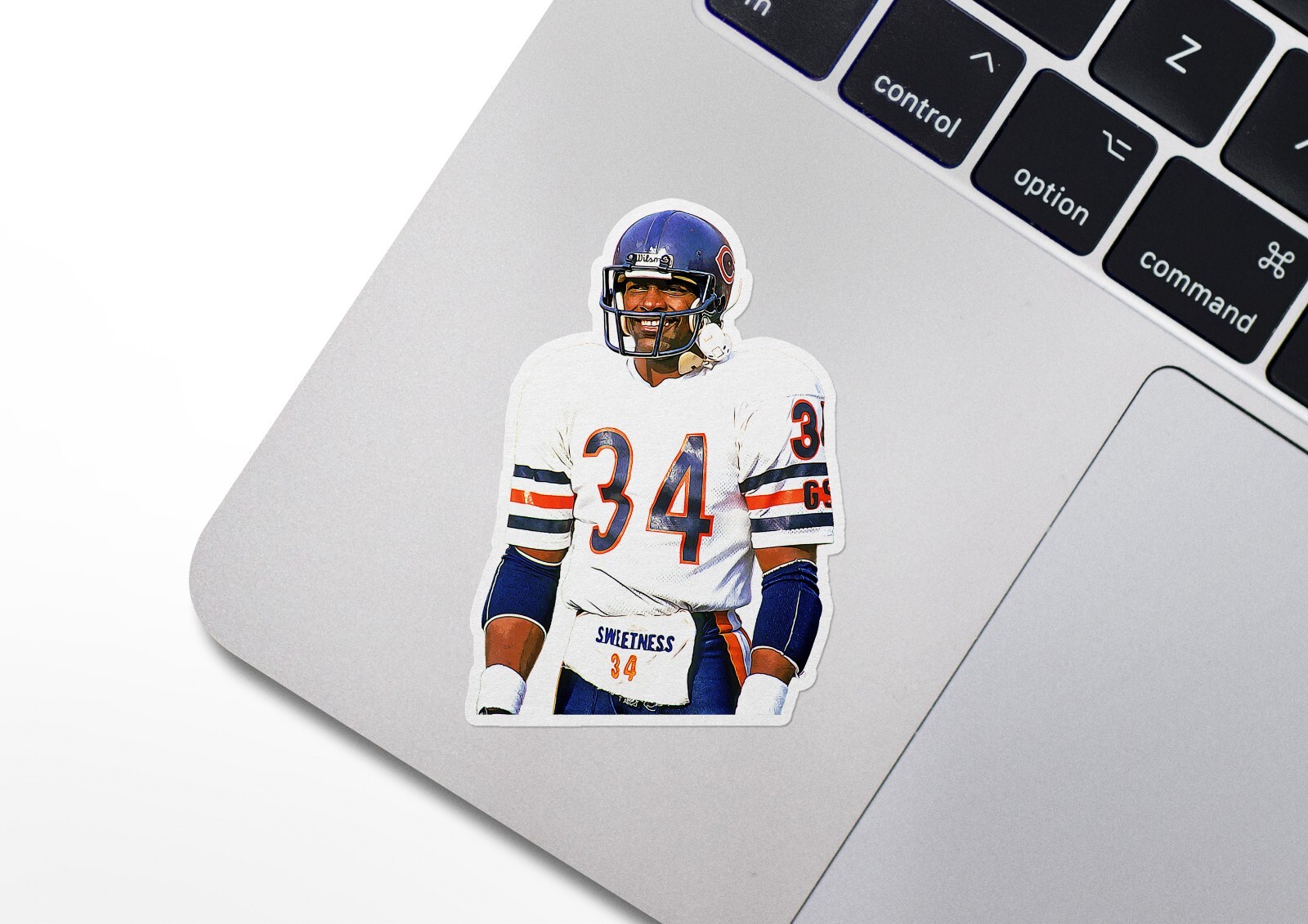 Walter Payton Chicago Bears Glossy Sticker Vinyl Laminate, Self Adhesive