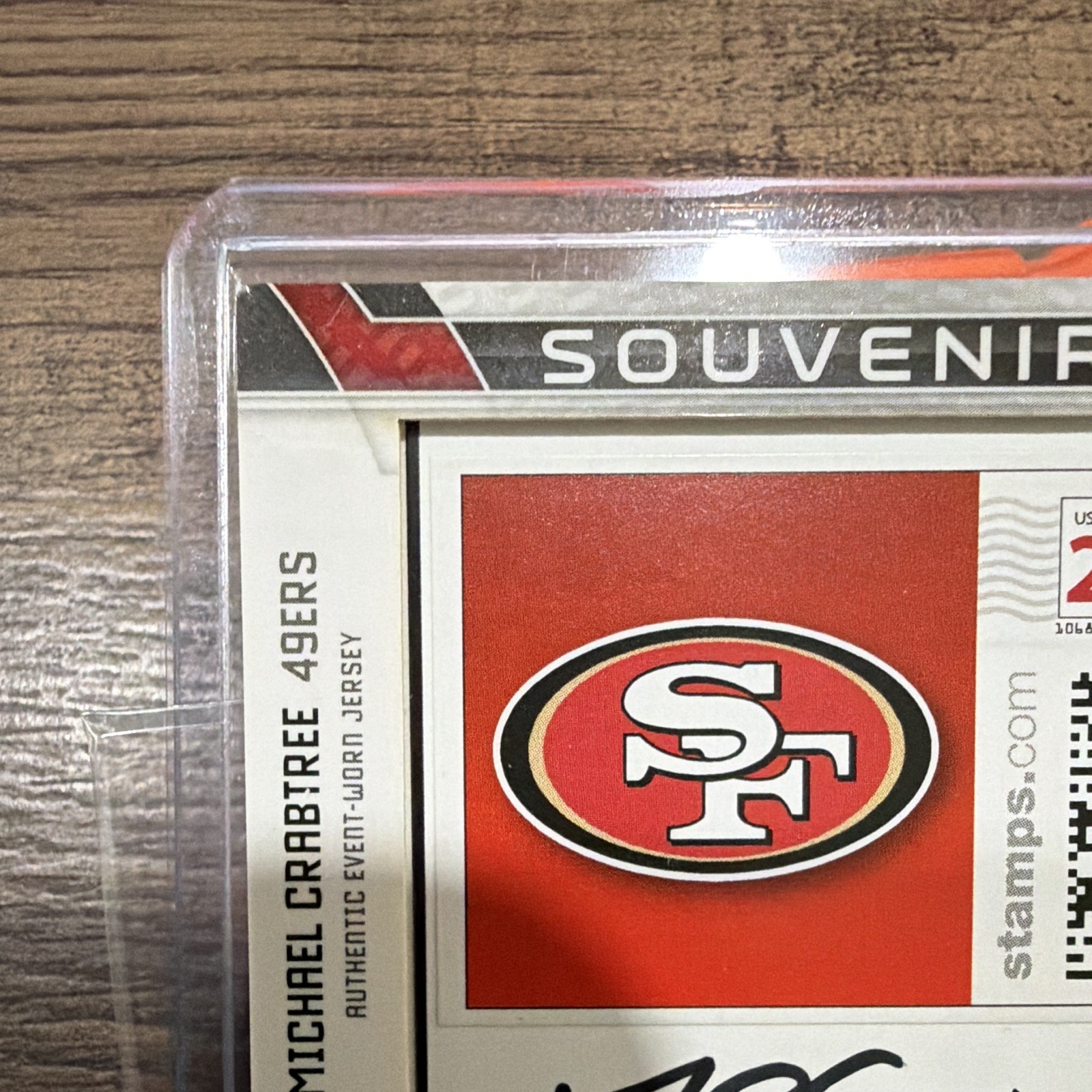 2009 Certified Souvenir Stamps Michael Crabtree Auto/Jersey/Stamp #14/20
