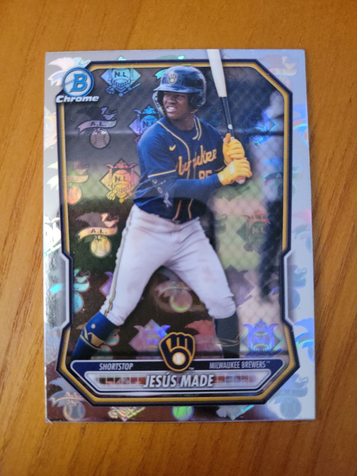 2026 Bowman Jesus Made League Logofractor Refractor BCP-96 Short Print Brewers