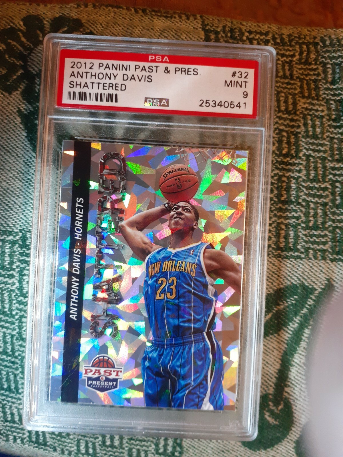 2012-13 Anthony Davis RC Shattered Silver Ice Prism Panini #32 PSA 9 Mint