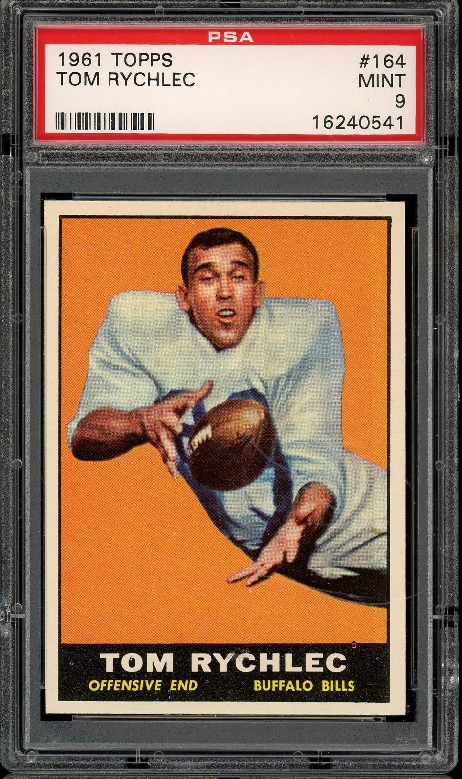 1961 Topps Football #164 Tom Rychlec PSA 9