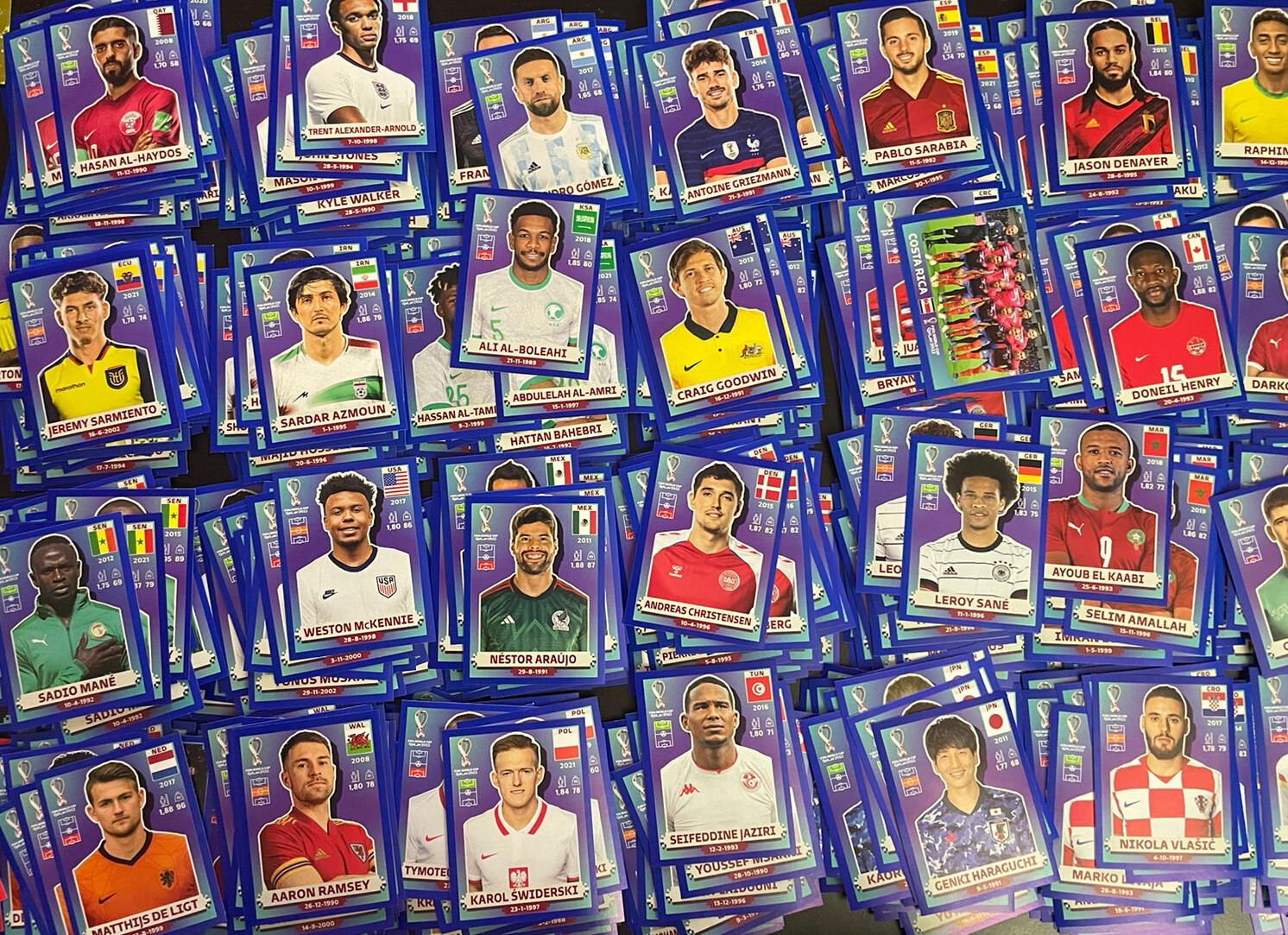 Panini World Cup Qatar 2022 BLUE Parallel Stickers MAR – KOR Pick! Complete set!