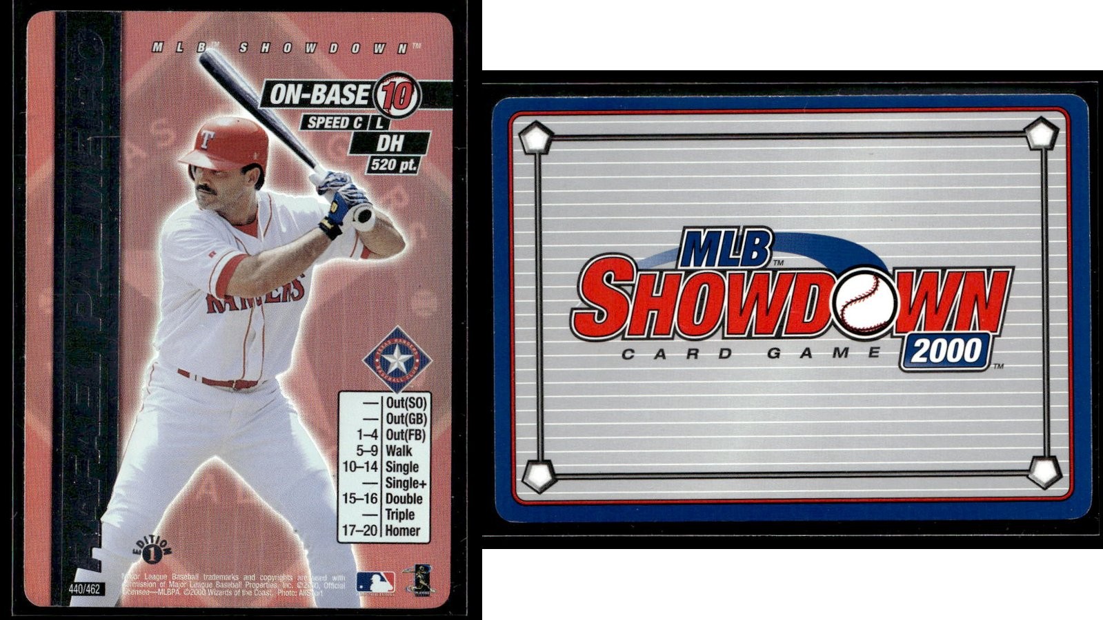 2000 MLB Showdown RAFAEL PALMEIRO #440 1st Edition Holo Foil
