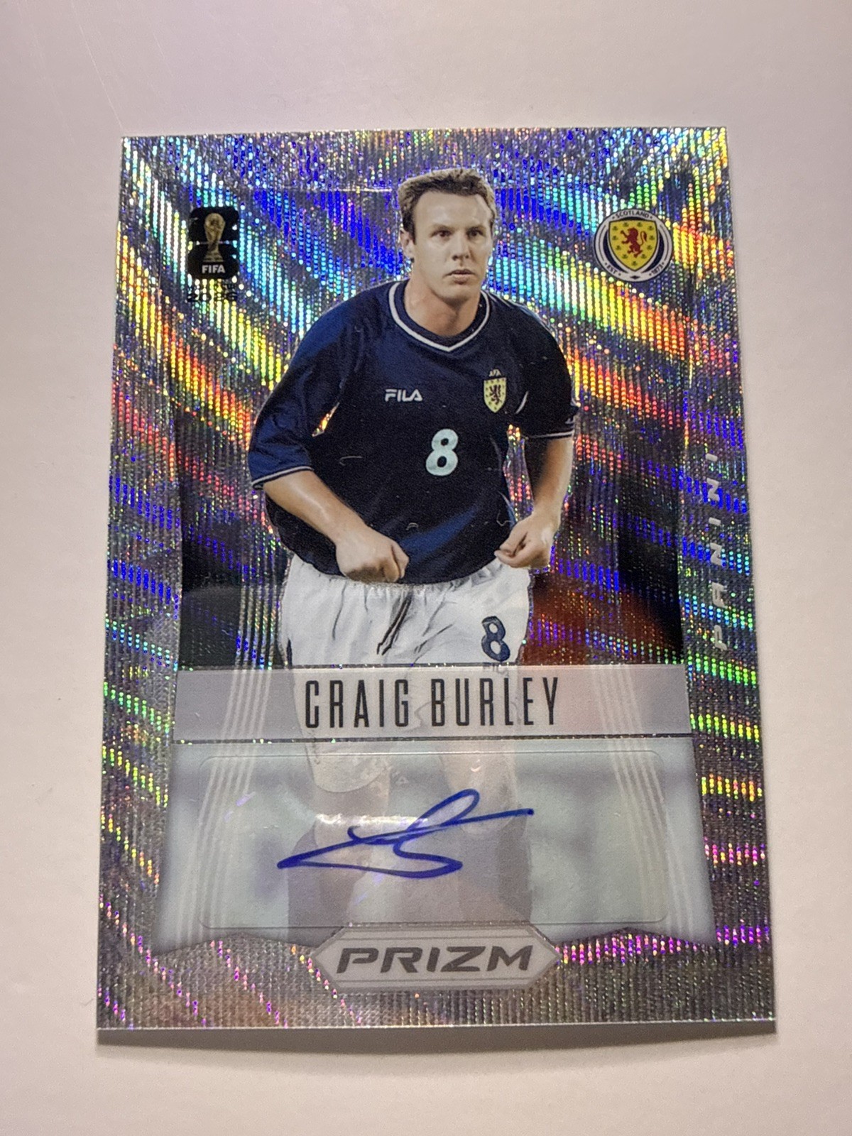 ⚽️ 26 Panini Prizm FIFA World Cup Craig Burley #12-CB 12’ Throwback Auto Wave ⚽️