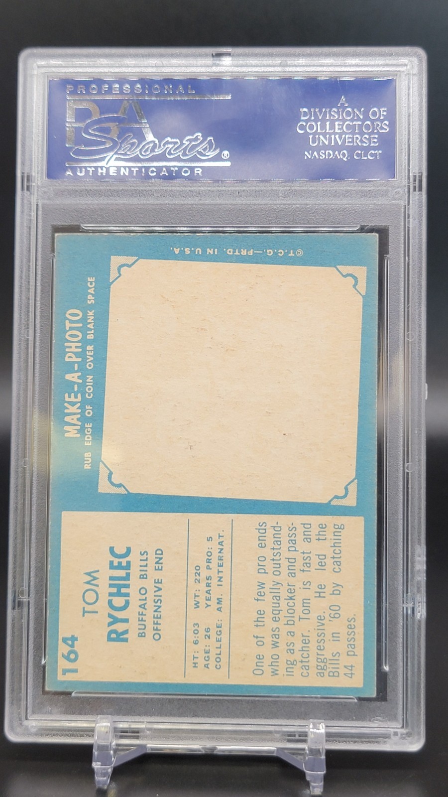 1961 Topps Tom Rychlec Buffalo Bills 164 PSA 7