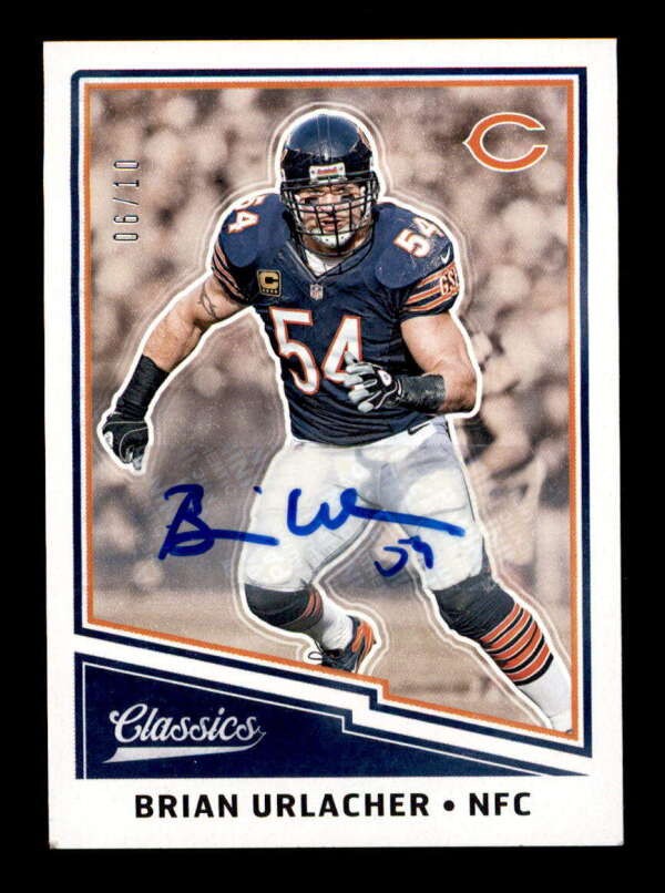 BRIAN URLACHER 2017 PANINI CLASSICS SIGNIFICANT SIGNATURES AUTO #06/10 T6100