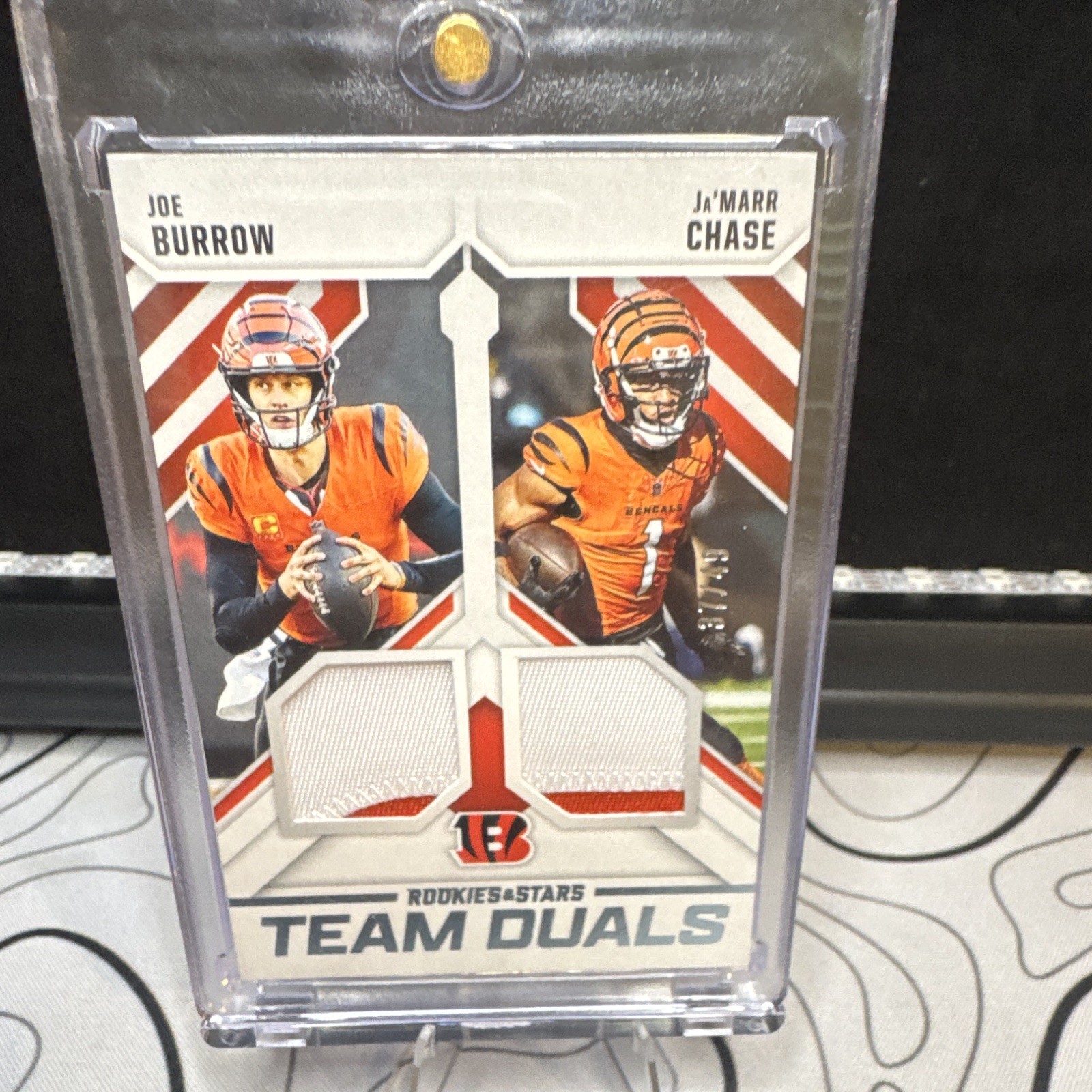 2021 Burrow Ja’Marr Chase Team Duals Two Color Dual Patch /49