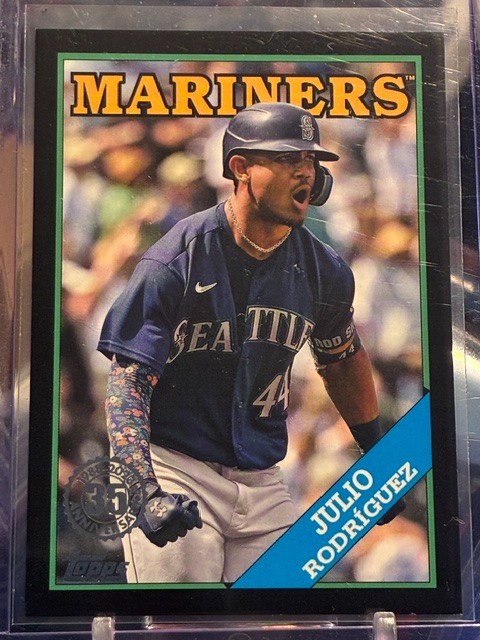 2023 Topps Julio Rodriguez 1988 35th Anniversary Series One Black Border 012/299