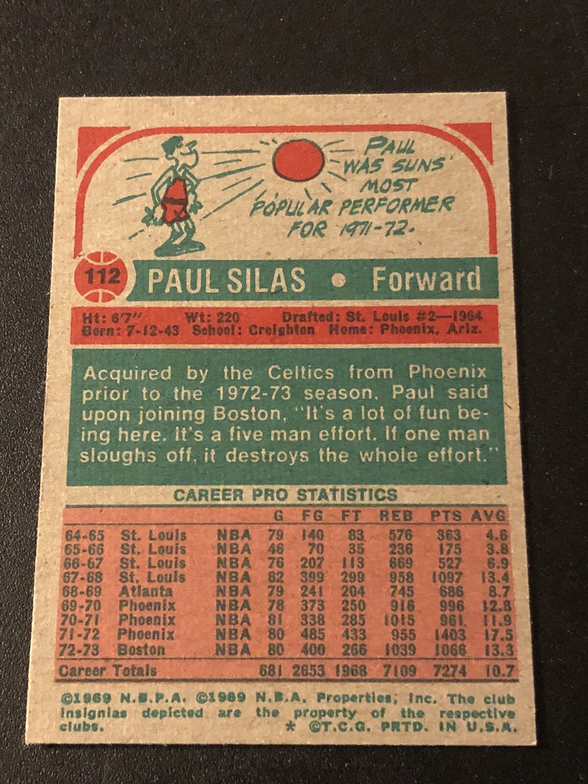 1973-74 Topps Paul Silas #112 EXMT