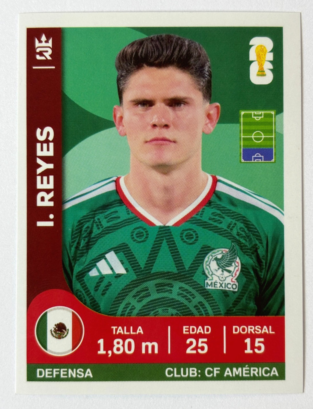 2026 WORLD CUP FIFA 3R #020 ISRAEL REYES Mexico Soccer Team Sticker