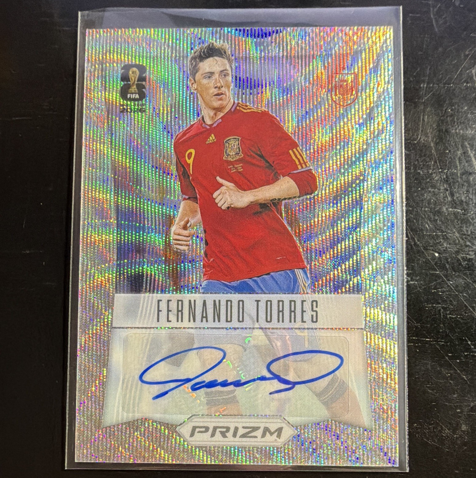 Panini Prizm FIFA World Cup Fernando Torres Spain Throwback Auto Wave Parallel
