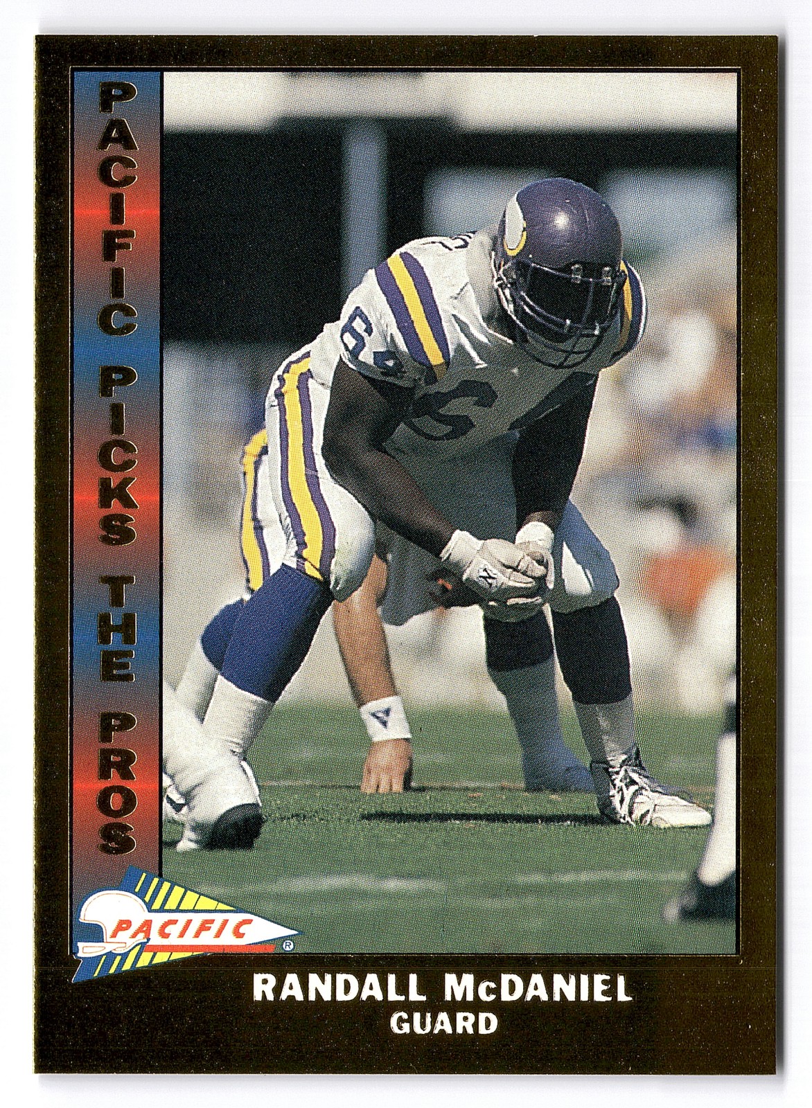 1991 Pacific #7 Randall Mcdaniel Picks the Pros Gold SP Minnesota Vikings HOF