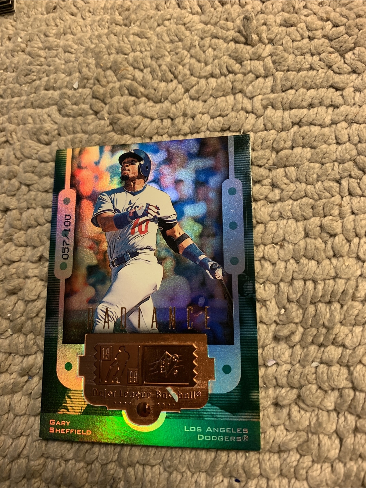 Gary Sheffield #47 1999 finite SPX Radiance 057/100 los angeles dodgers Cb1