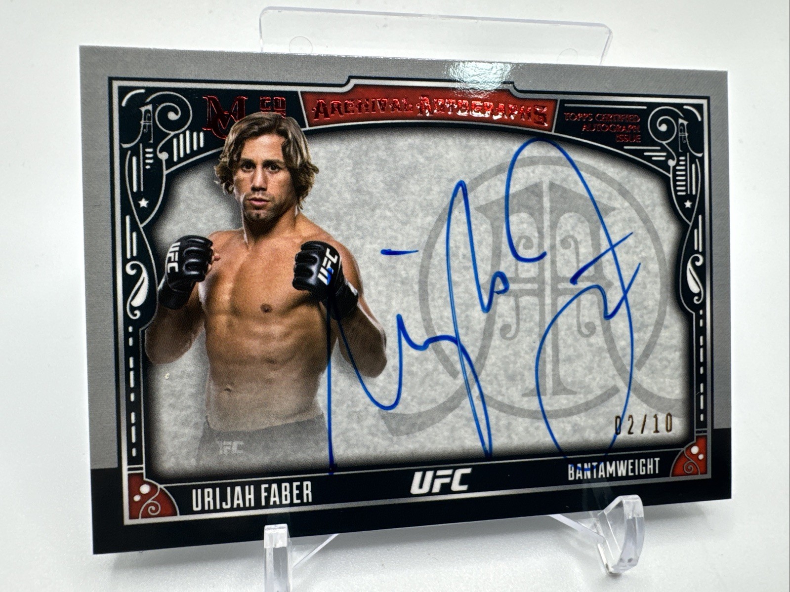 Urijah Faber 2016 Museum Collection Ruby Auto 2/10 UFC- 3430