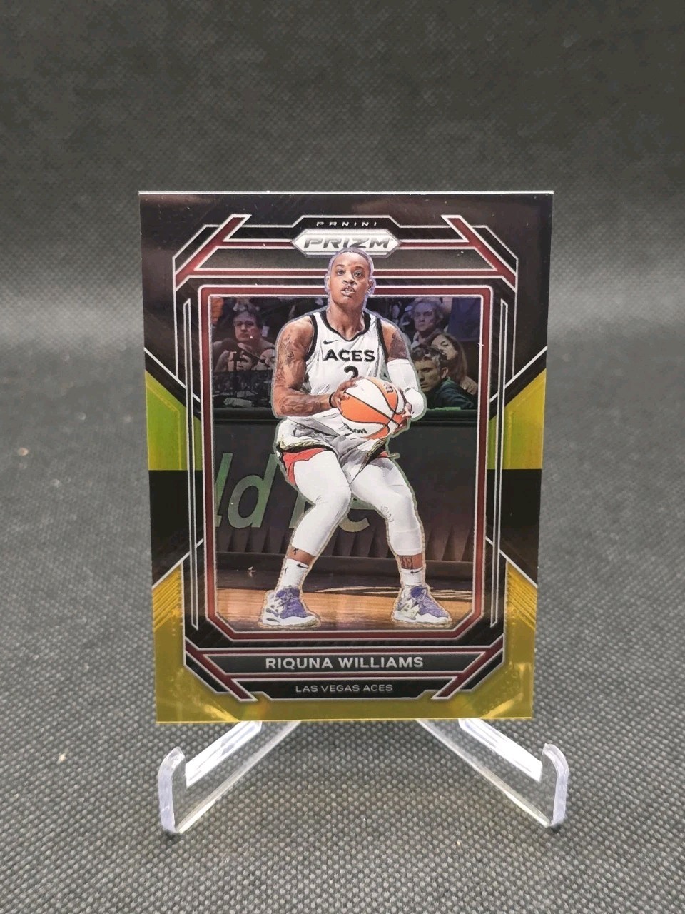 2023 Panini Prizm WNBA #128 Riquna Williams Black Gold Prizm /5 SSP Aces