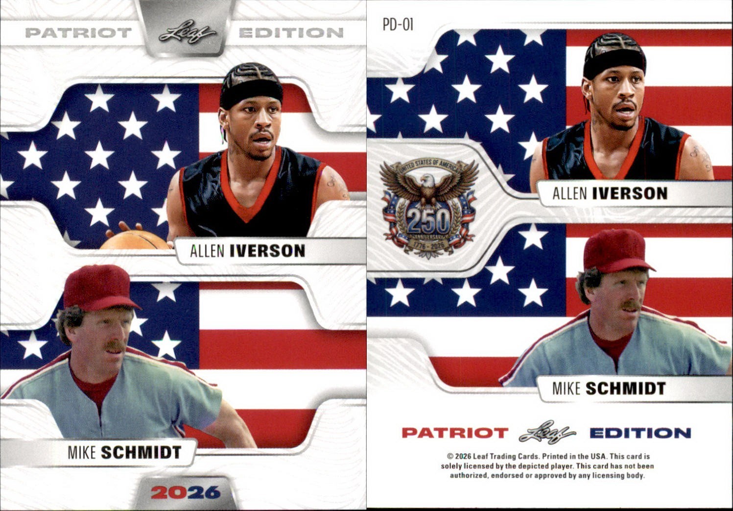 2026 LEAF 250TH ANNIVERSARY PATRIOT EDITION IVERSON / SCHMIDT PD-01 MULTISPORT