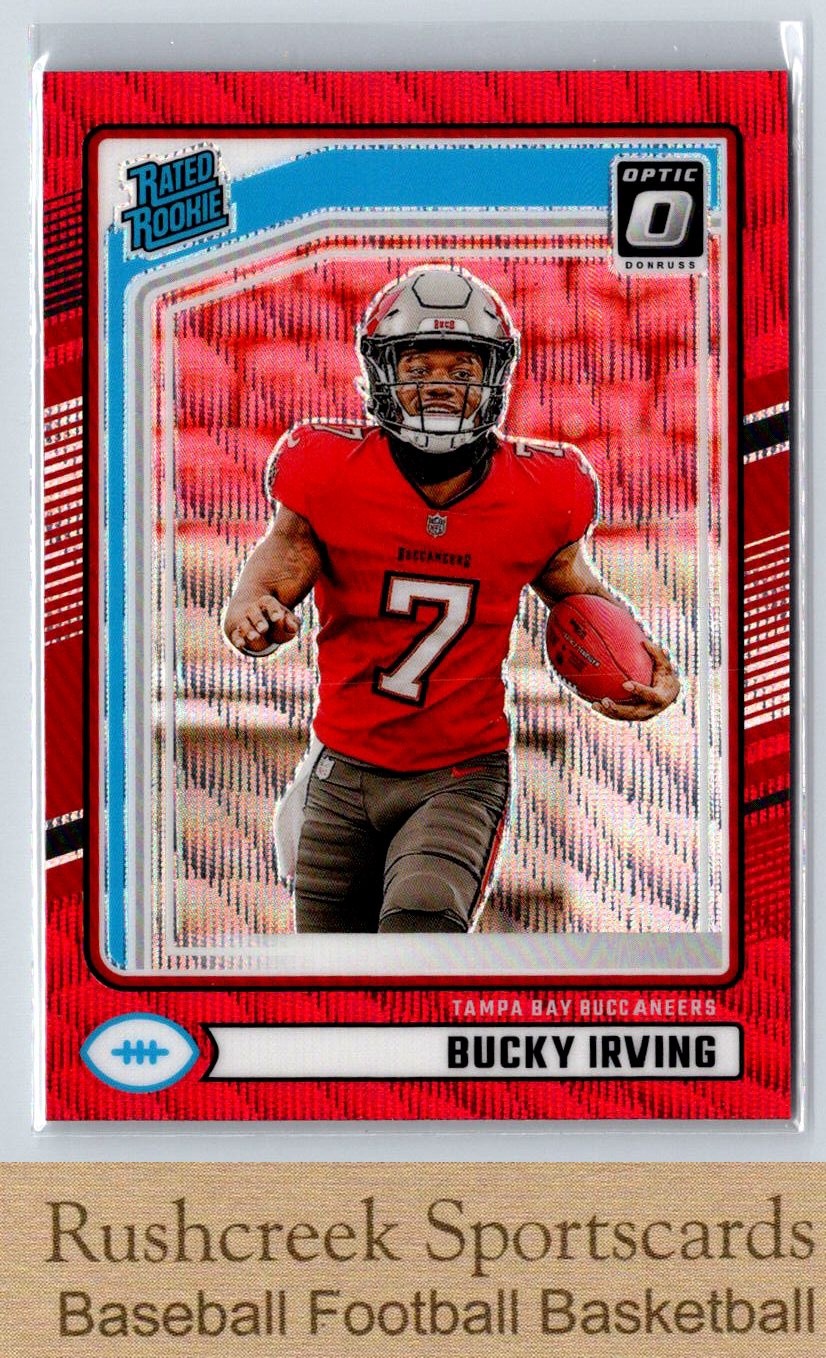 2024 Donruss #301 Bucky Irving Optic Rated Rookies Preview Red Wave