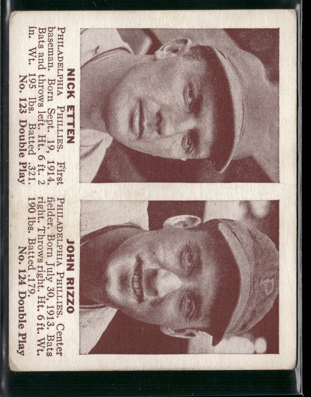 1941 Double Play #123-124 Nick Etten / John Rizzo VG-EX Range