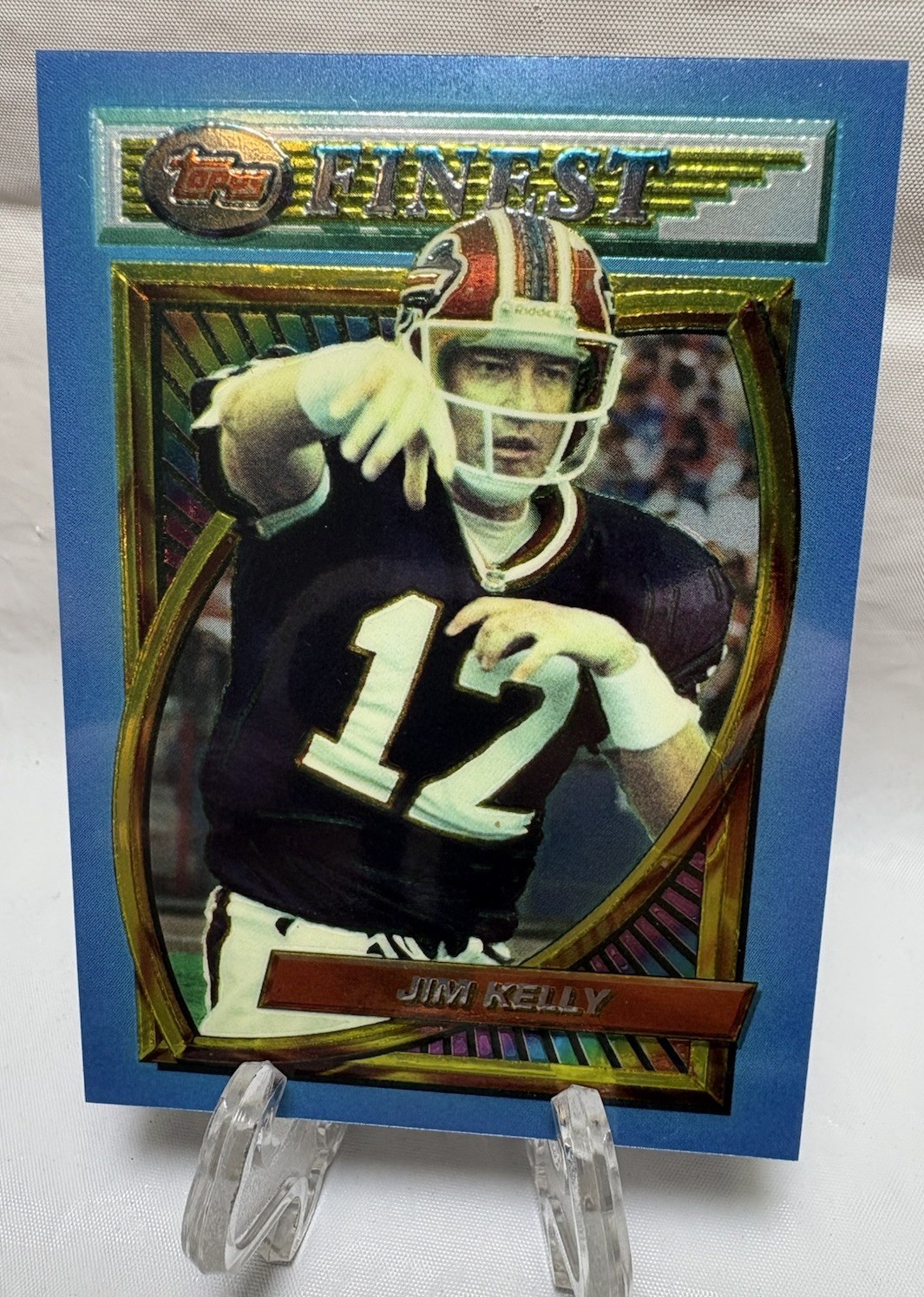 1994 Topps Finest – Jim Kelly #5 Refractor Buffalo Bills Excellent Condition