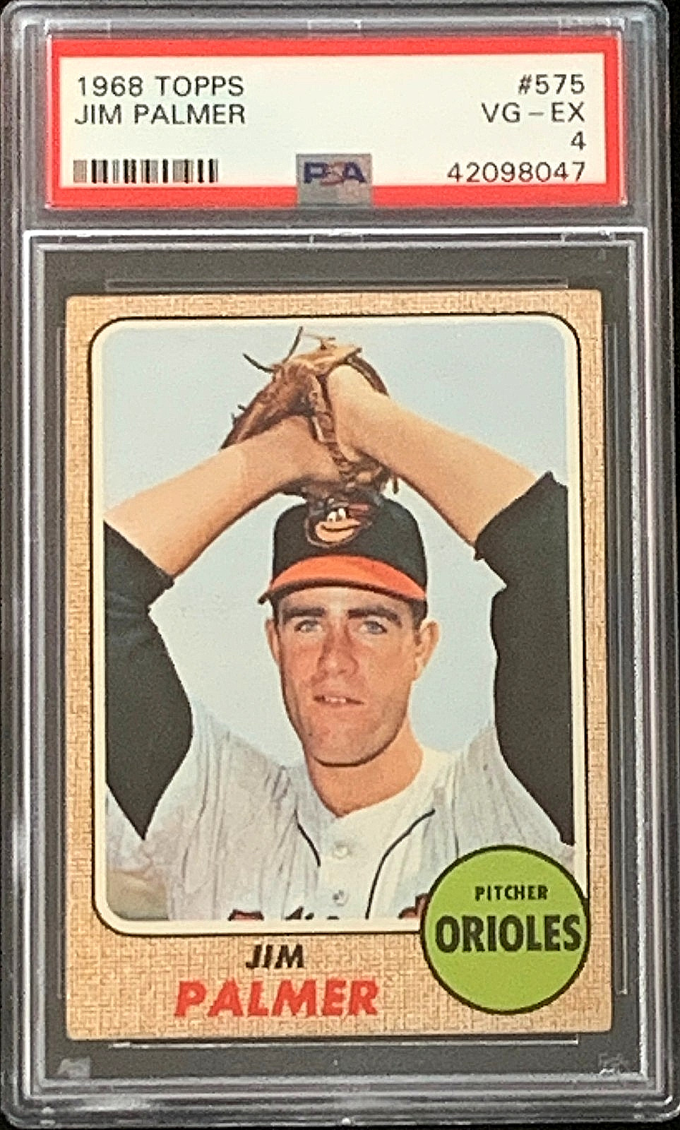 1968 Topps #575 Jim Palmer Baltimore Orioles HOF High Number Centered PSA 4