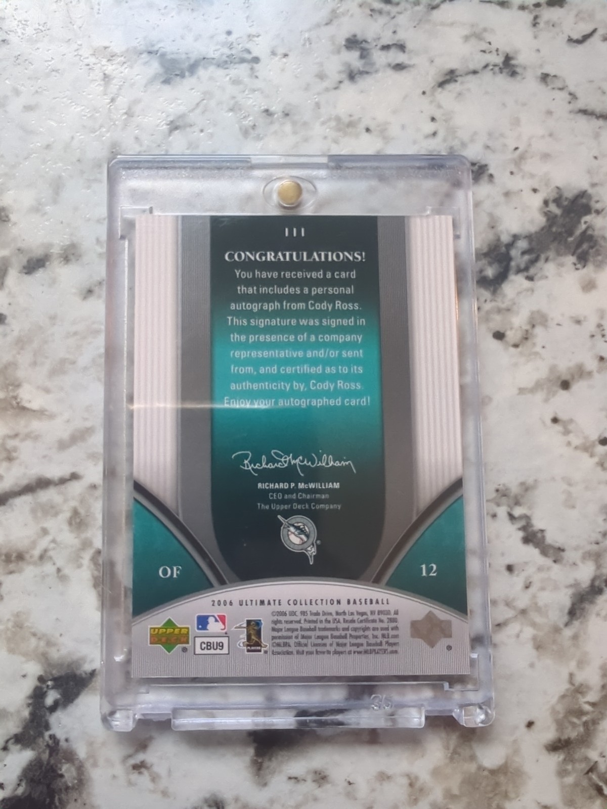 2006 Ultimate Collection – Ultimate Rookie Signatures Cody Ross #111 /180 (AU)