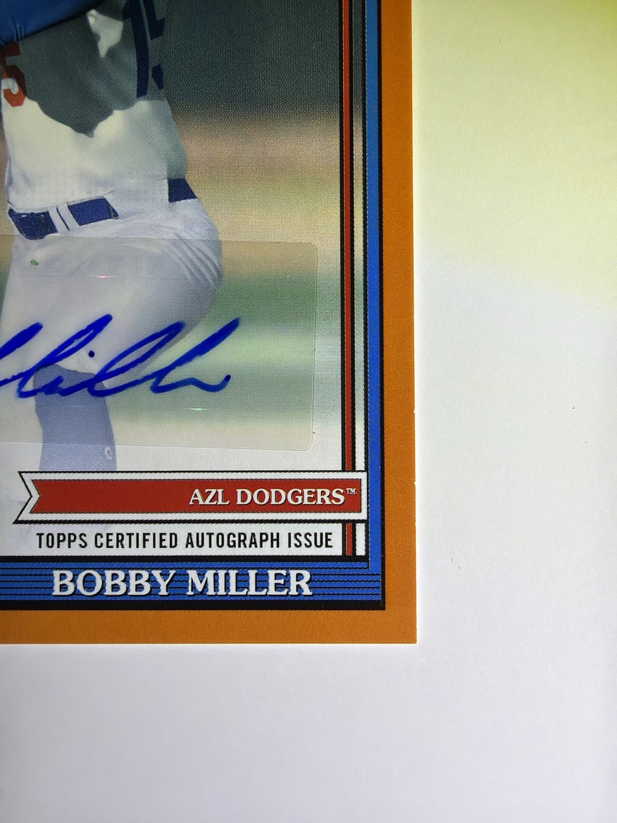 2021 Topps Pro Debut Bobby Miller Orange Auto #20/25 Dodgers Prospect Autograph