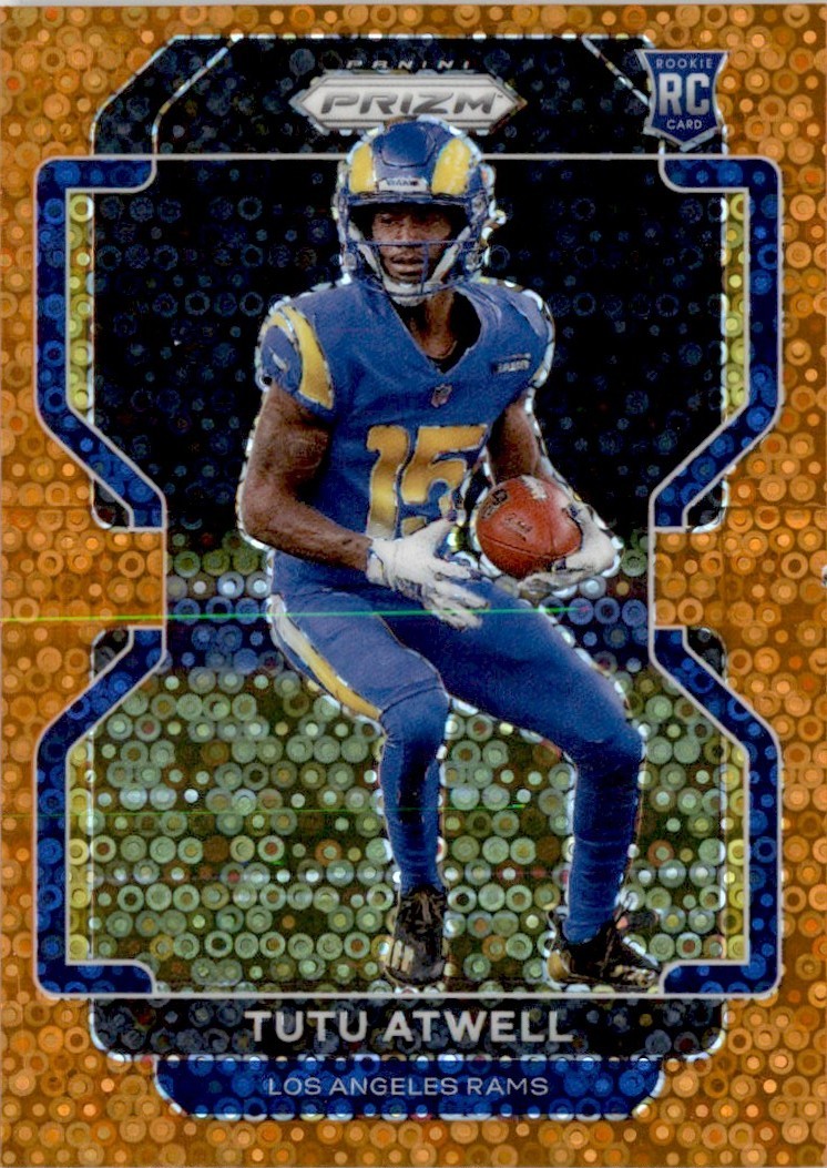 2021 Panini Prizm Orange Ice Tutu Atwell RC Los Angeles Rams #350 Parallel
