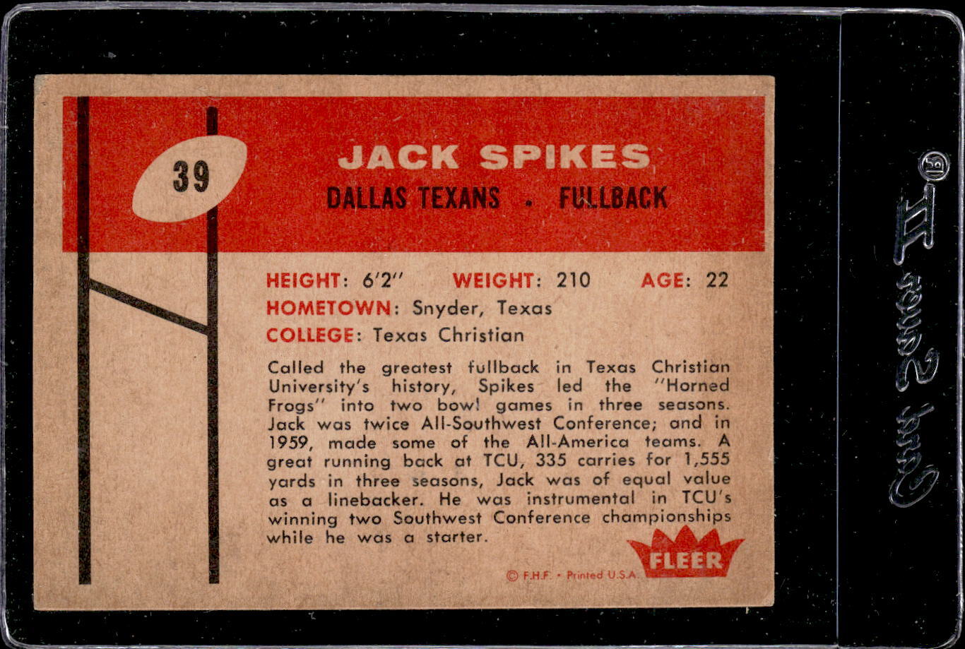 1960 Fleer #39 Jack Spikes