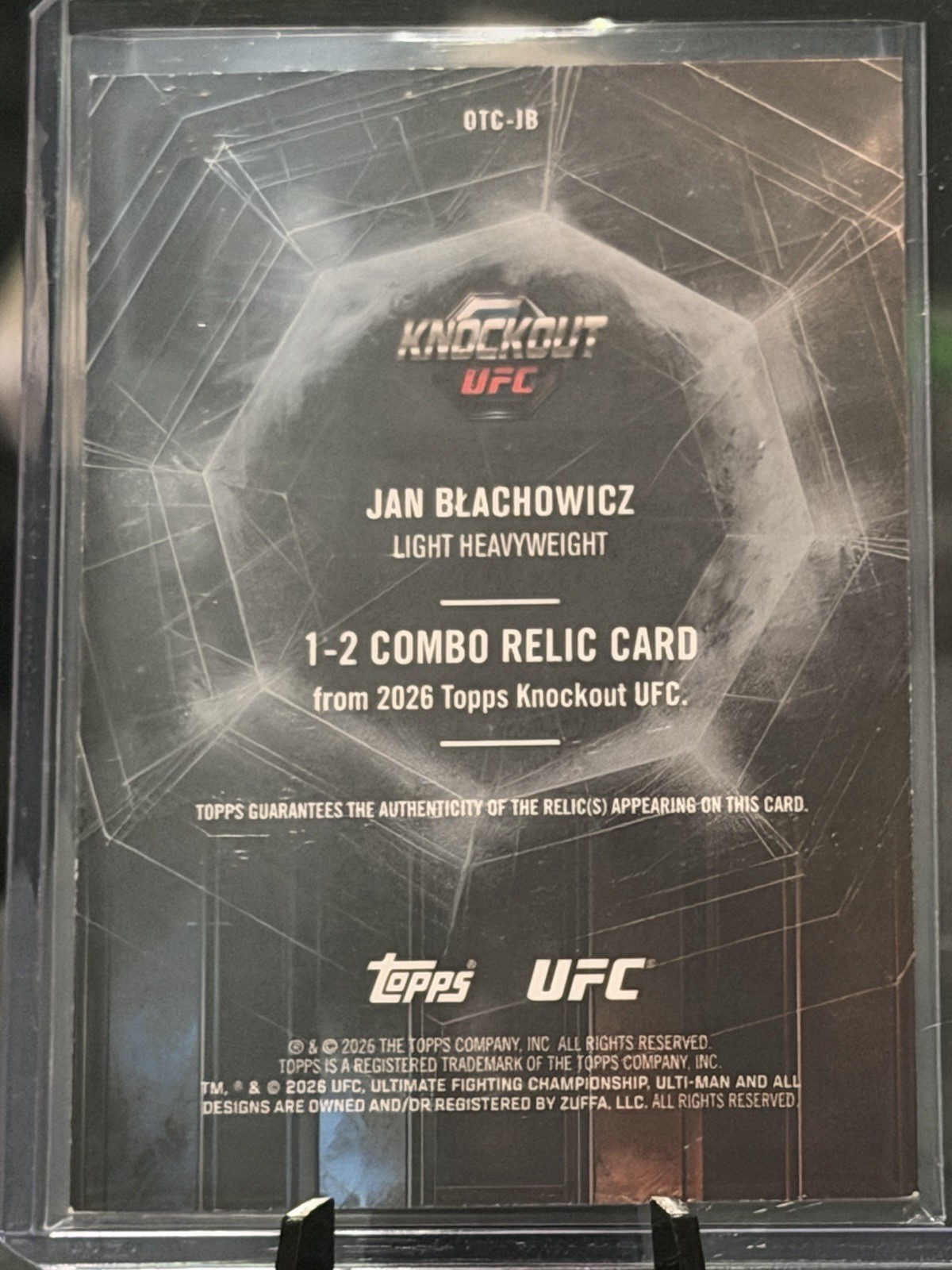 2026 Topps UFC Knockout Jan Blachowicz 135/199 1-2 Combo Relic Card #OTC-JB