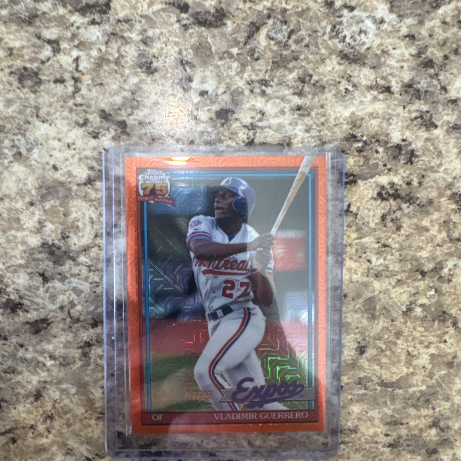 2026 Topps Chrome 75 Years Vladimir Guerrero #91C-9 Orange Mojo /25