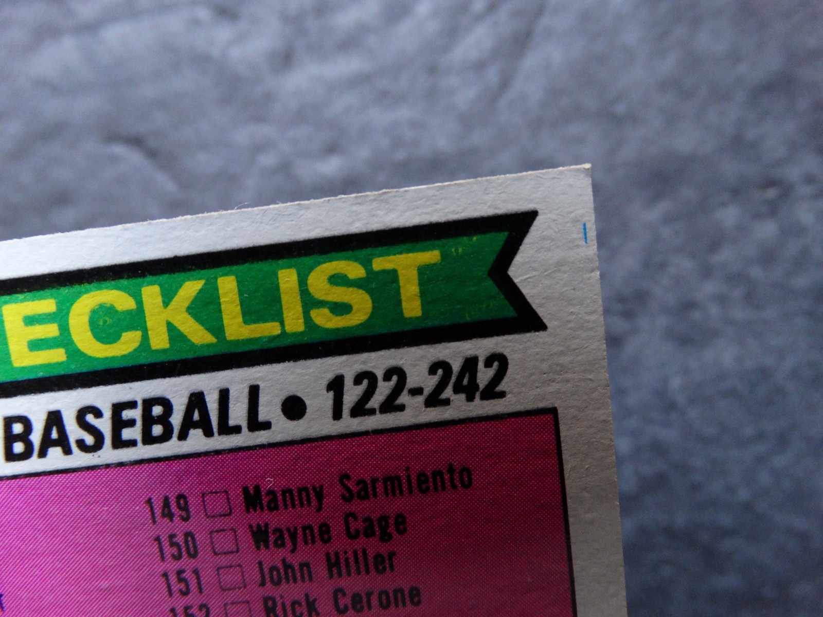 1979 Topps Unmarked Checklist Team Set of 6 Baseball Cards