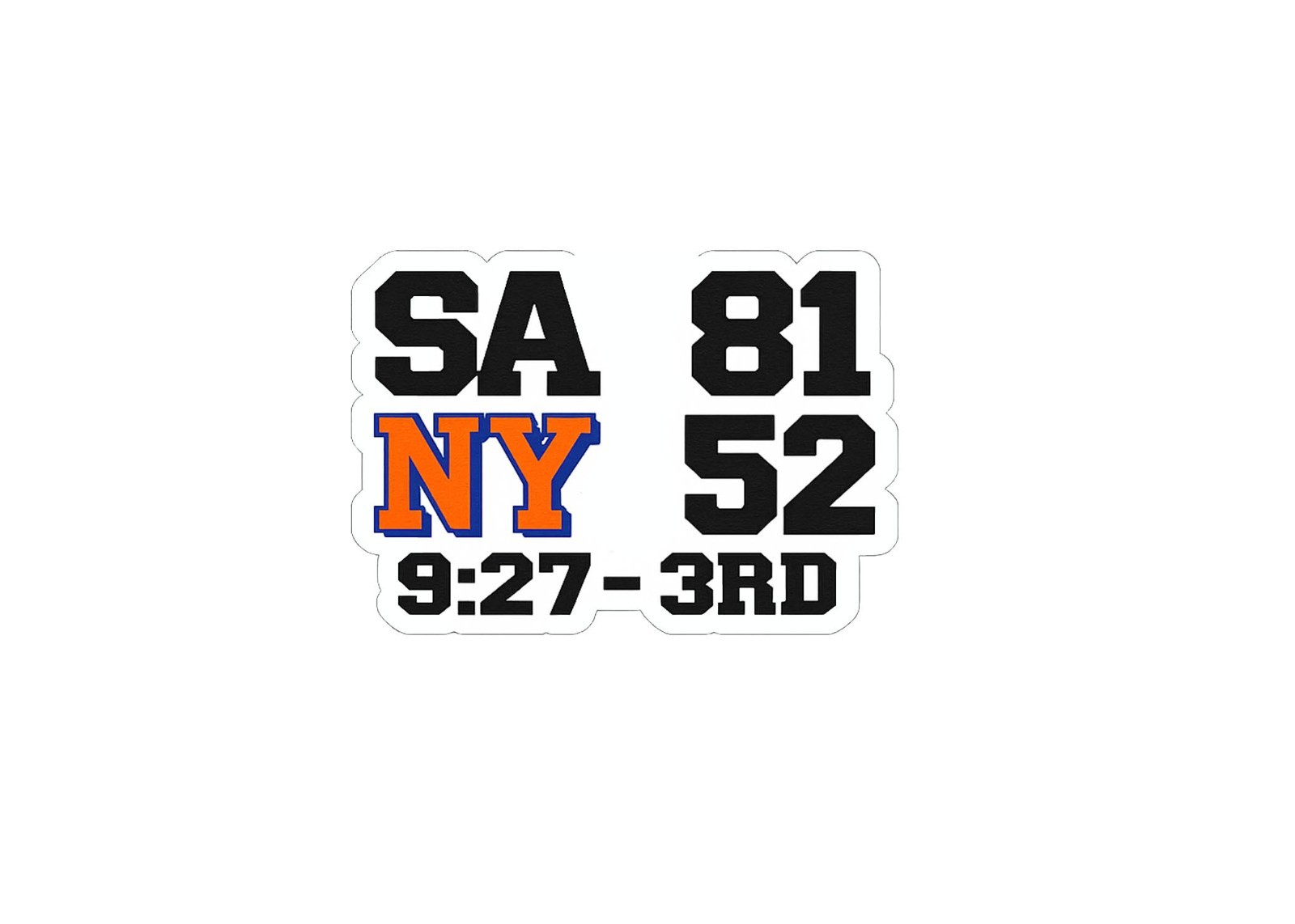 Knicks comeback score bug og tip in team Jalen Brunson Sticker Decal decal 4″ n