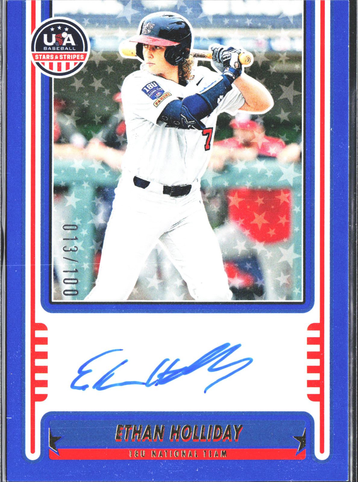 Ethan Holliday Baseball Card 2025 Panini USA Autograph /100