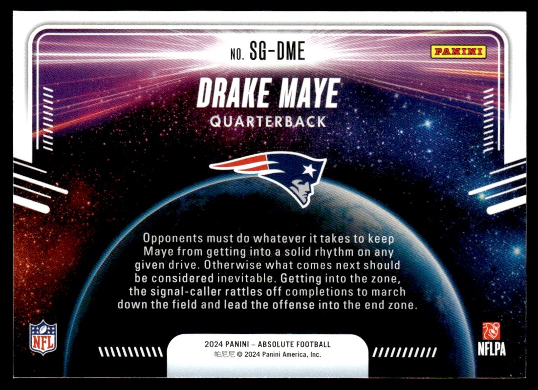 2024 Panini Absolute Star Gazing Drake Maye RC #SG-DME