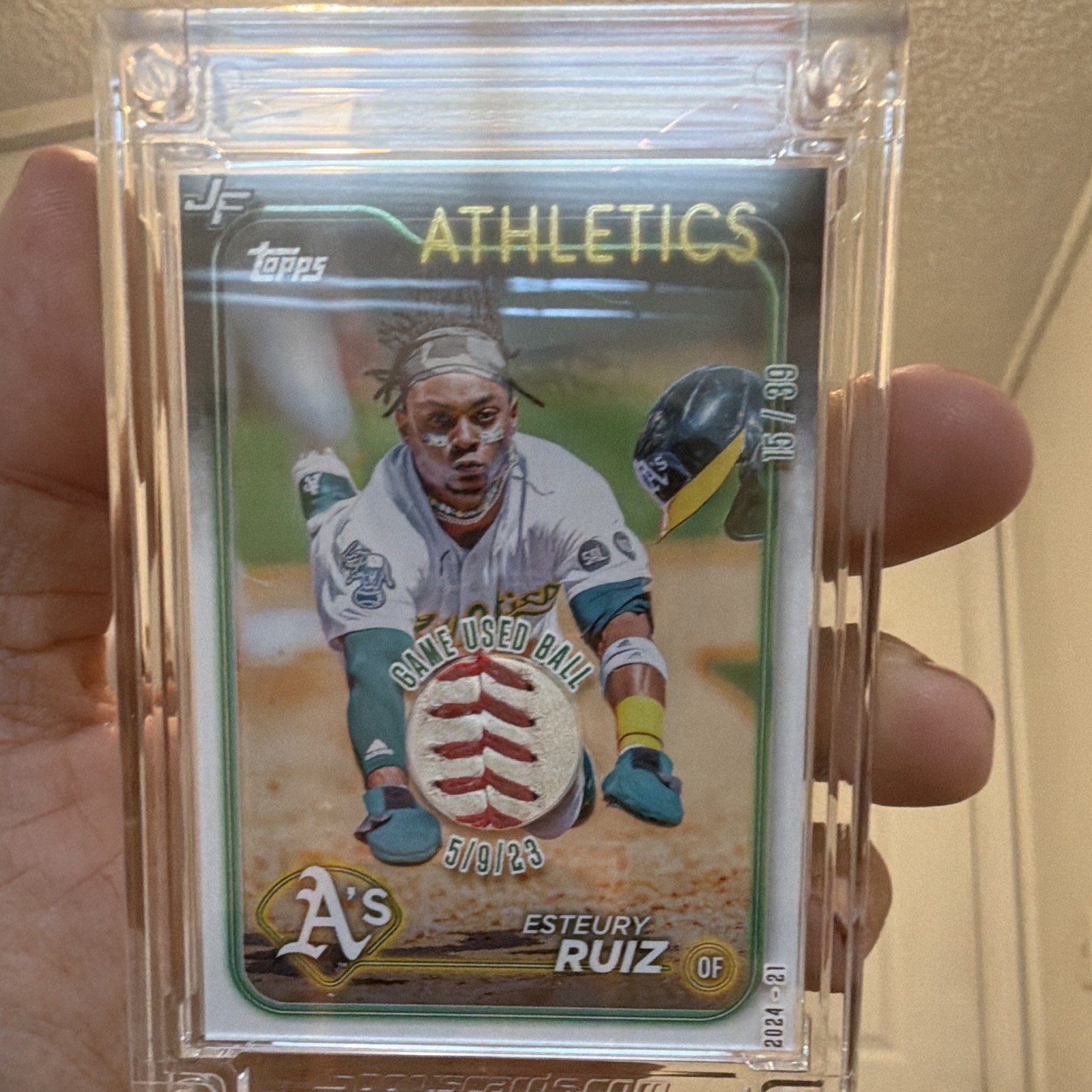 Topps Esteury Ruiz Oakland Athletics JF Game Used Ball Relic #15/39