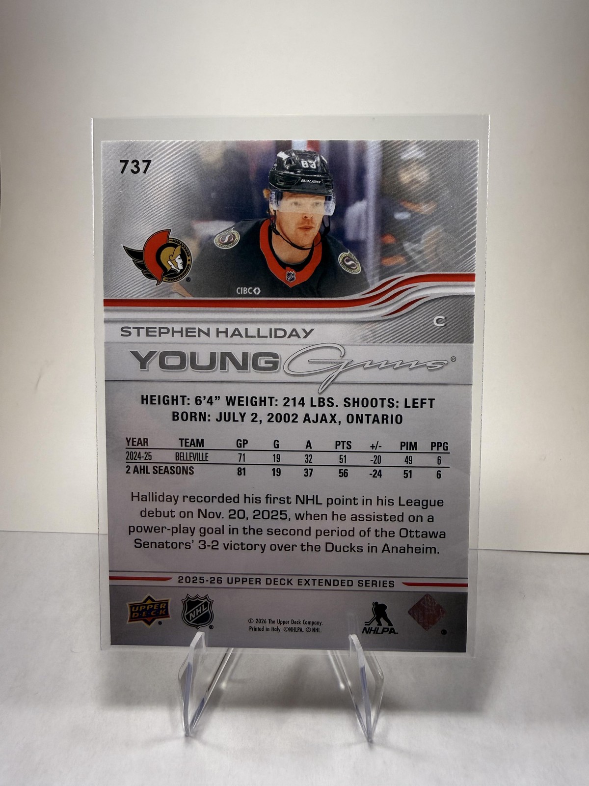 2025-26 Upper Deck #737 Stephen Halliday