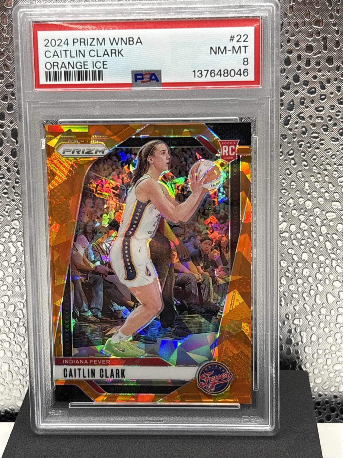 2024 Panini Prizm WNBA Caitlin Clark #22 Orange Ice Prizm (RC) PSA 8