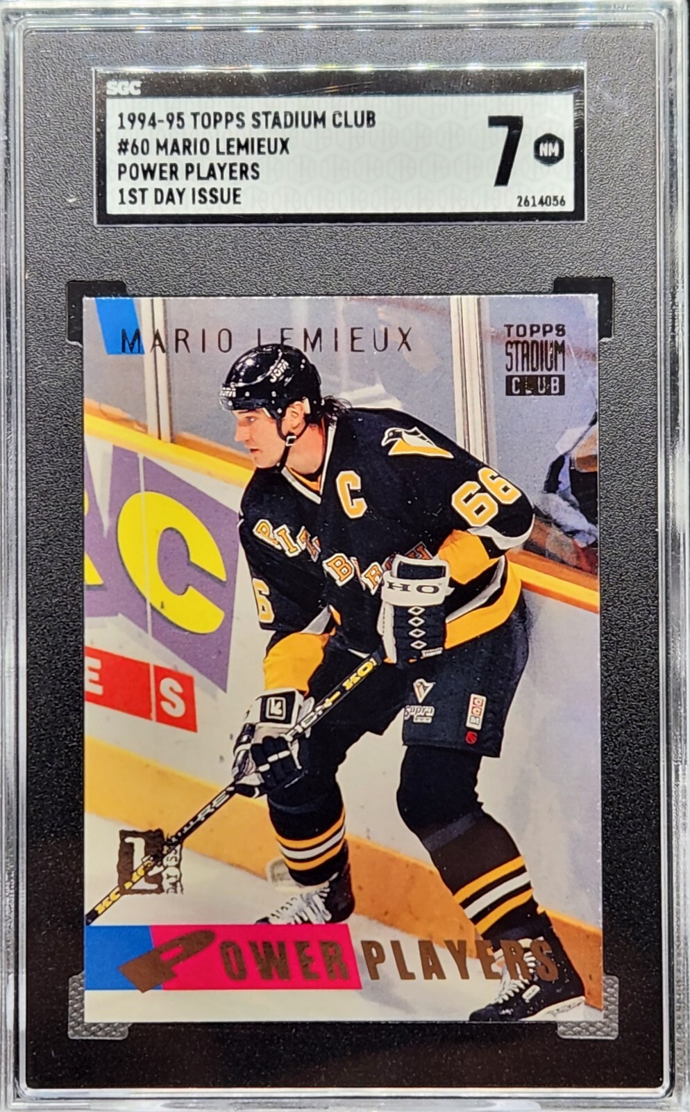 1994-95 Topps Stadium Club 1st Day Issue Mario Lemieux #60 SGC 7 NM
