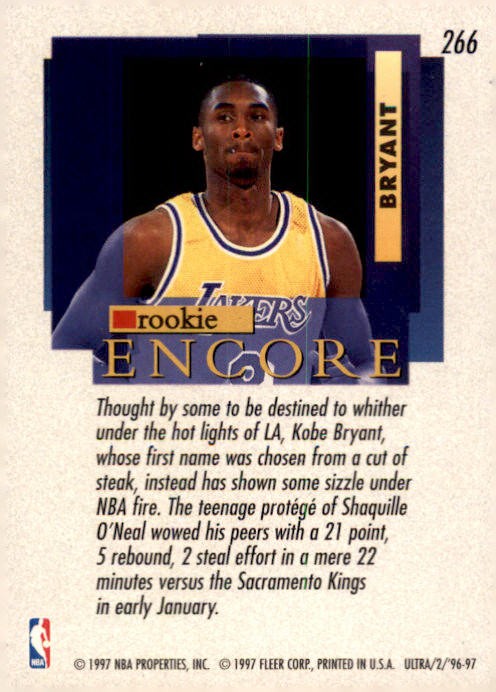 1996-97 Ultra #266 Kobe Bryant