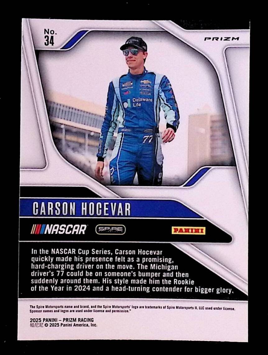 Carson Hocevar 2025 Panini Prizm Silver Prizm #34 Spire Motorsports