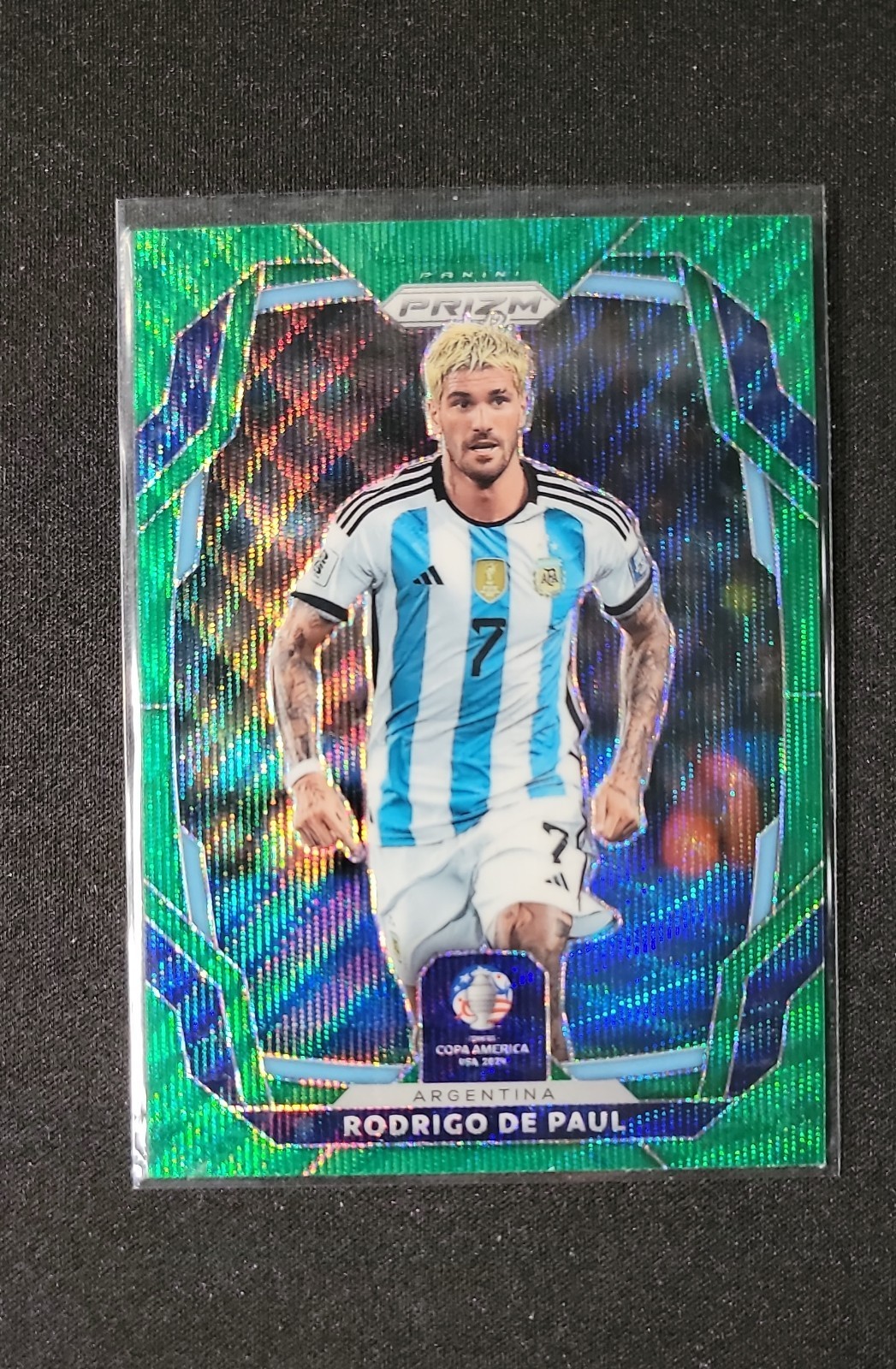 2024 Panini Prizm CONMEBOL Copa America – Rodrigo De Paul #9 Green Wave Prizm