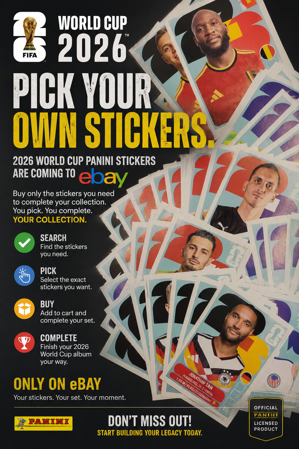 2026 panini fifa world cup stickers Pick your own