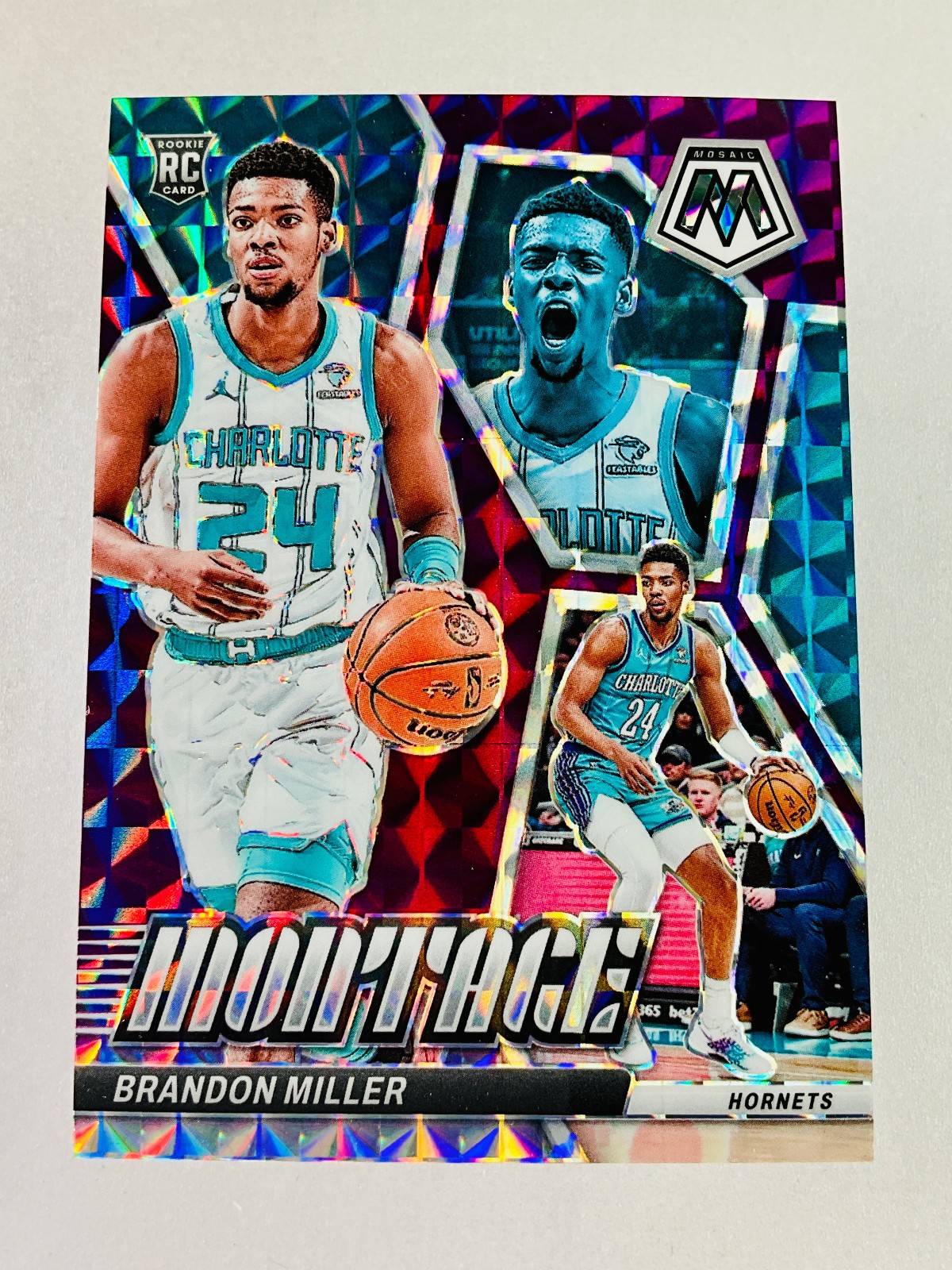 Brandon Miller 2023-24 Panini Mosaic RC Montage Purple Prizm /99 #12