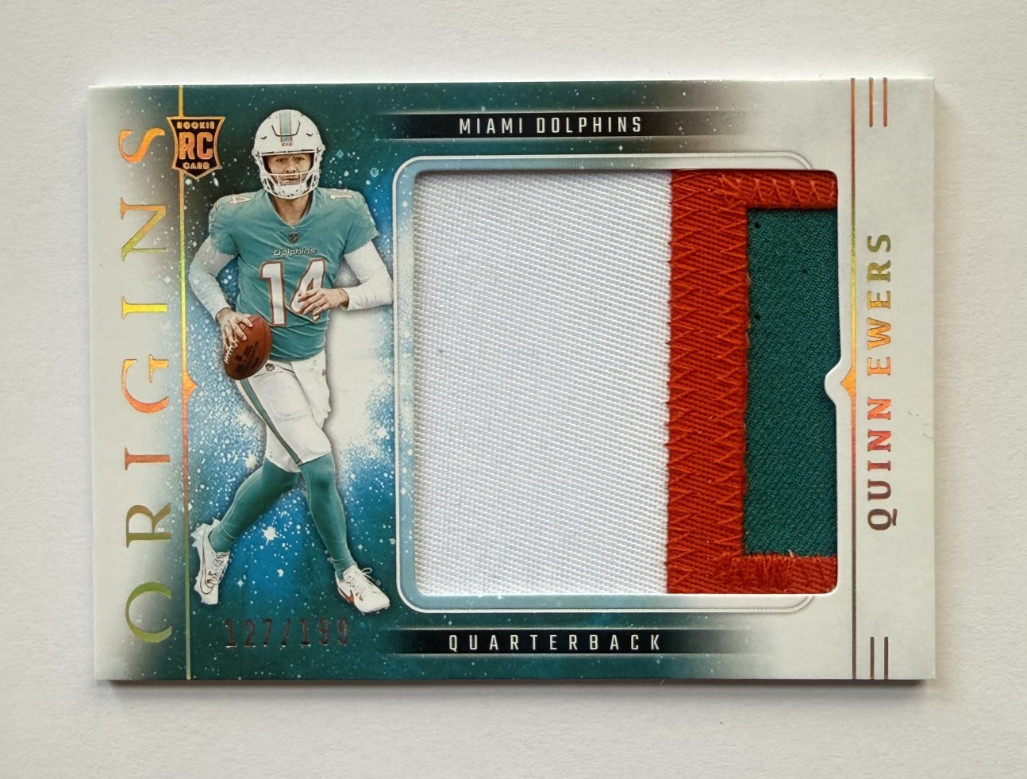 2025 Panini Origins Quinn Ewers Rookie Jumbo 3-Color Patch /199 No.RJY-QES