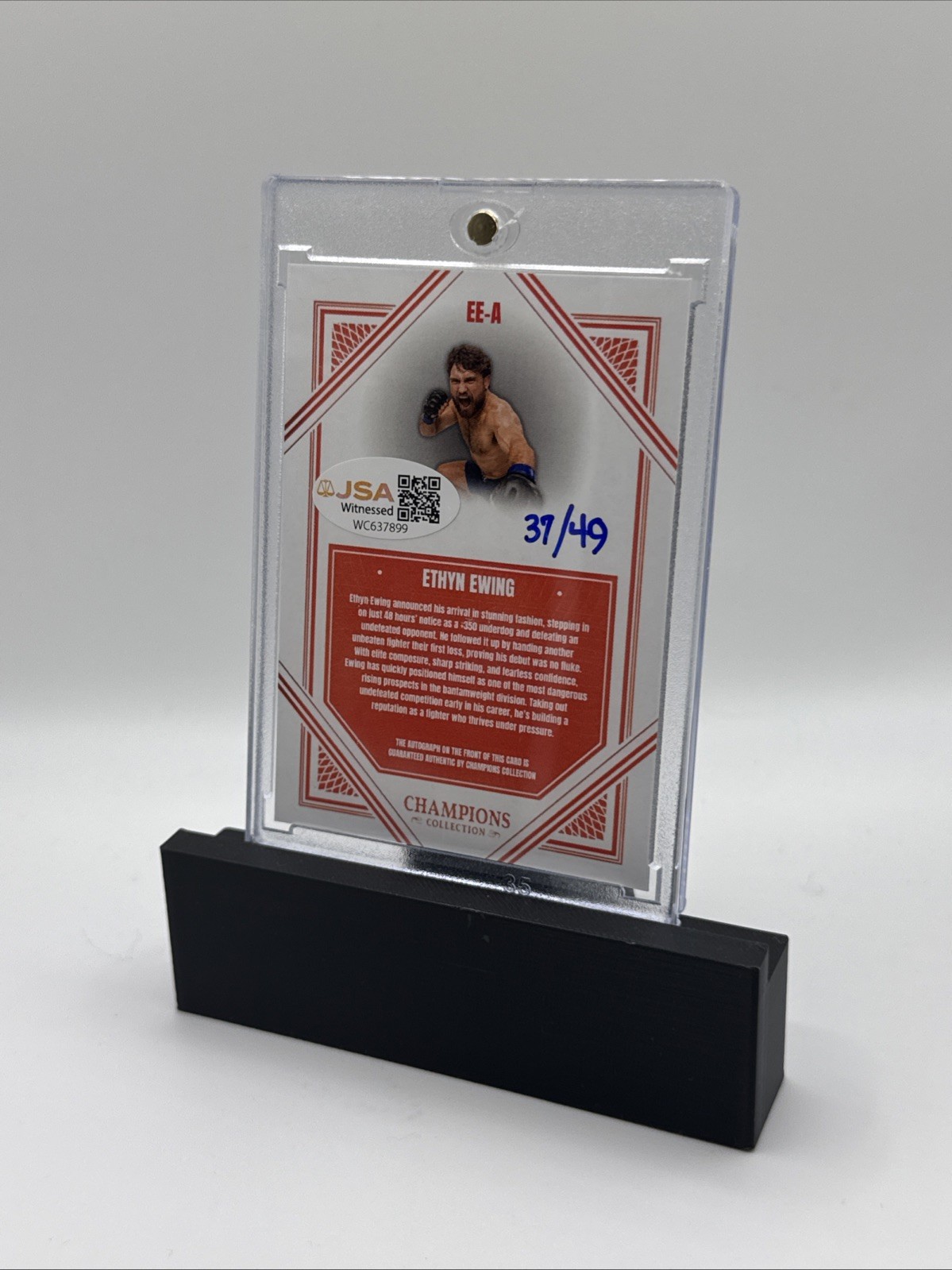 2026 UFC Ethyn Ewing Autographed Card Inscribed 37/49 JSA Witnessed