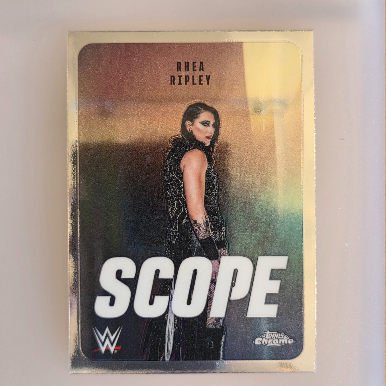 2026 WWE Topps Chrome Rhea Ripley Scope Insert Base SCO-3
